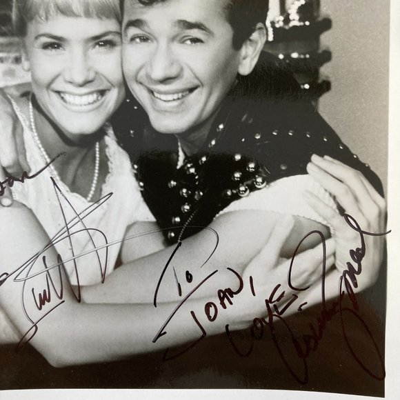 Susan Wood & Adrian Zmed Signed / Inscribed Photo 8”X10” B&W Grease Revival 1994 - Picture 2 of 3